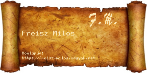 Freisz Milos névjegykártya